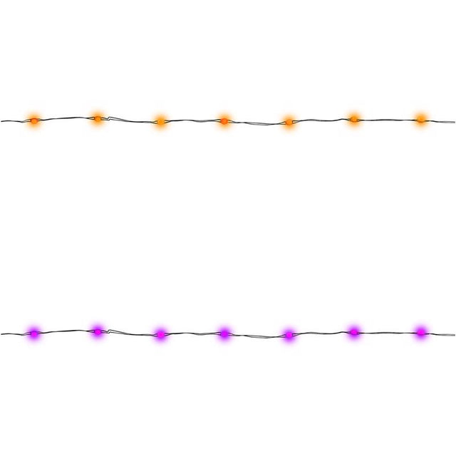 Celebrations Halloween Orange/Purple 50 ct 1 in. LED Light String String Lights