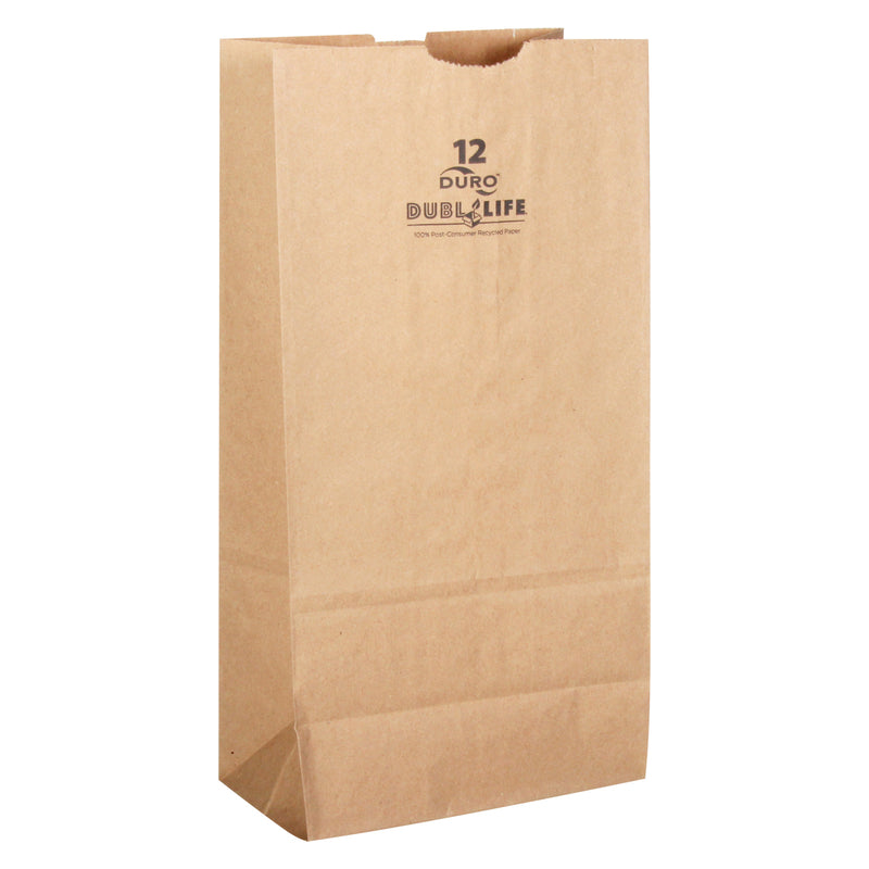 Dubl Life Paper Brown Shopping Bag Recycled 500 pk 7.125 in. H X 4.375 in. W X 13.6875 in. L