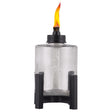 TIKI Black/Clear Glass/Metal 6.5 in. Elevated Tabletop Torch 1 pc