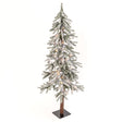 Gerson 5 ft. Slim LED 150 ct Flocked Alpine Christmas Tree