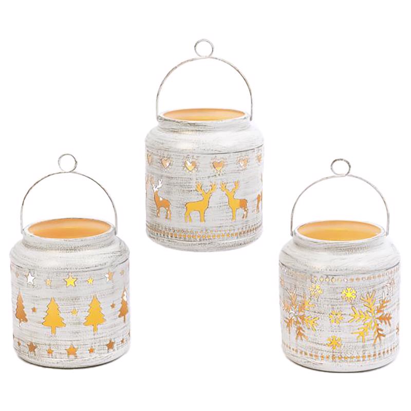 Gerson LED White Winter Scene Lantern 5.51 in.