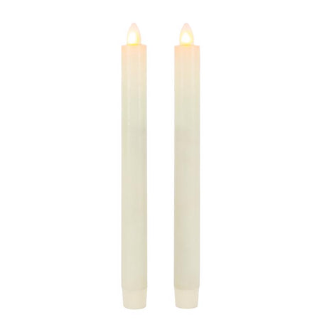 Gerson LED Bisque Aurora Flame Taper Candle 10 in.