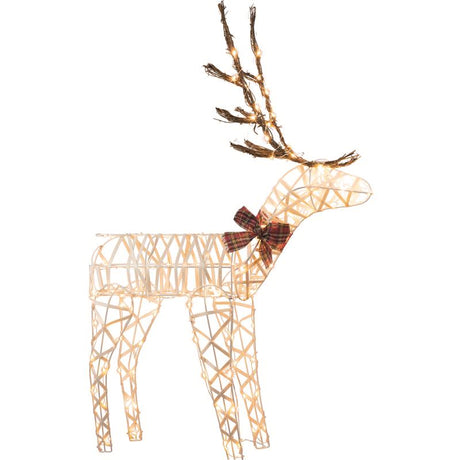 Sienna LED White 3D Wire Buck 4 ft. Yard Decor