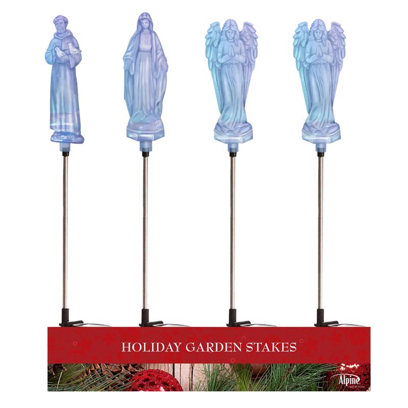 Alpine LED St. Francis/Mary/Angel 34 in. Pathway Decor