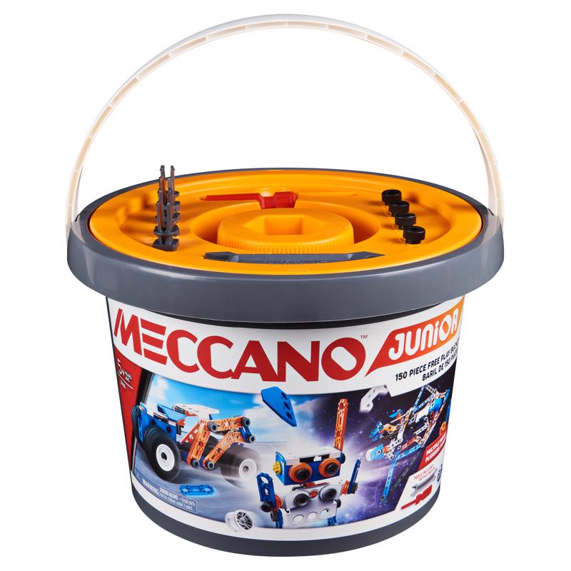 Meccano Junior Open Ended Bucket Plastic Multicolored 150 pc