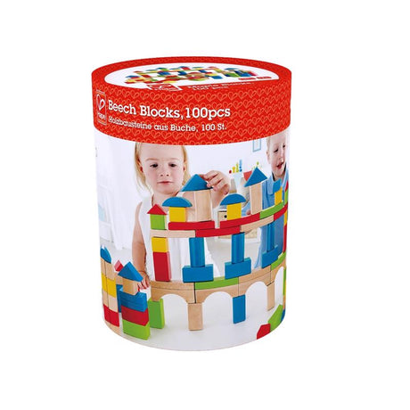 Hape Beech Blocks Build Up and Away Blocks Wood Multicolored 100 pc