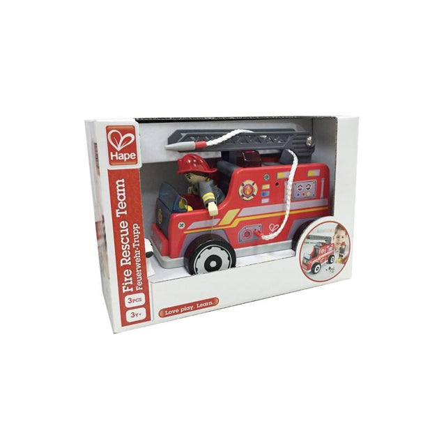 Hape Fire Rescue Team Fire Truck Wood Multicolored 3 pc