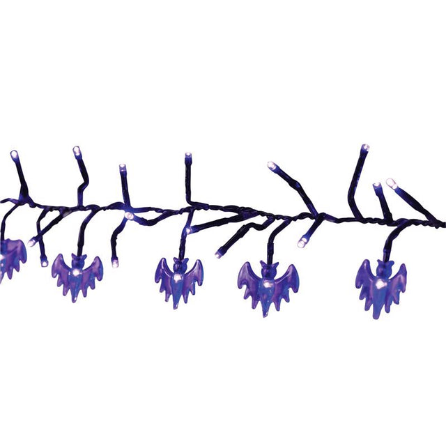 Celebrations Purple 120 ct 9 ft. LED Bat Garland Lights