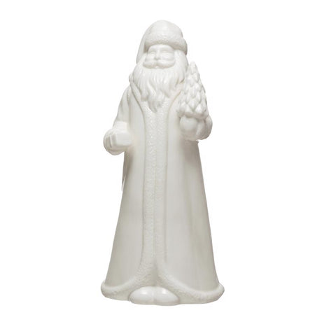 Creative Co-Op White Santa Claus Figurine 10 in.