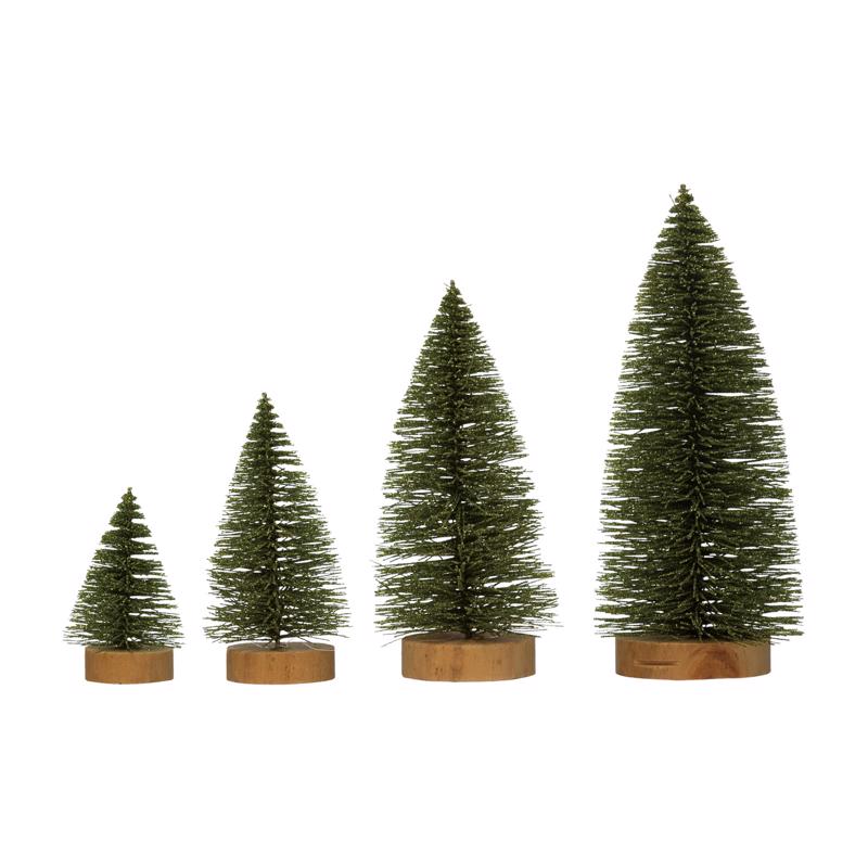 Creative Co-Op Brown/Green Bottle Brush Sisal Trees Table Decor