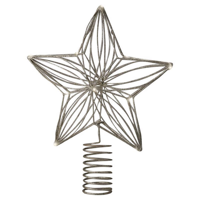 Lumineo LED Gold Star Tree Topper 9 in.