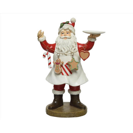 Decoris Multicolored Santa Baking Cookies Figurine 9.1 in.