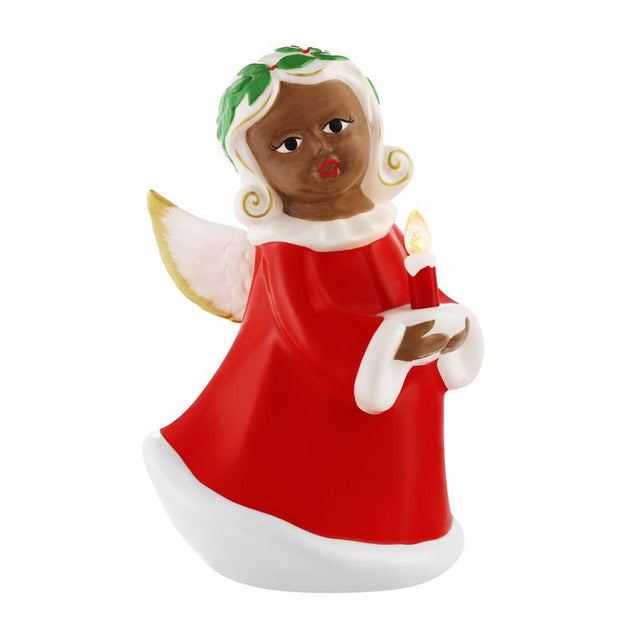 Mr. Christmas LED Ceramic African American Angel Figurine 9 in.