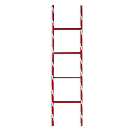 Celebrations Red/White Holiday Stripe Ladder 48 in.