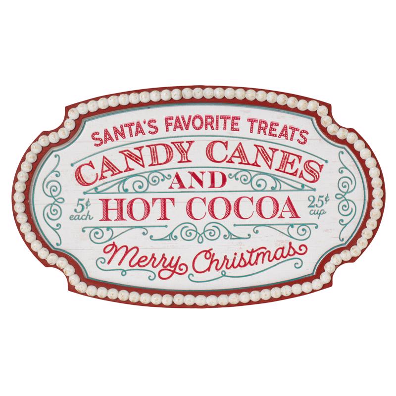 Gerson Multicolored Holiday Santa's Favorite Treats Sign 19.6 in.