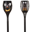 Gerson Orange 31 in. LED Solar Scary Pumpkin Face Torch Pathway Decor