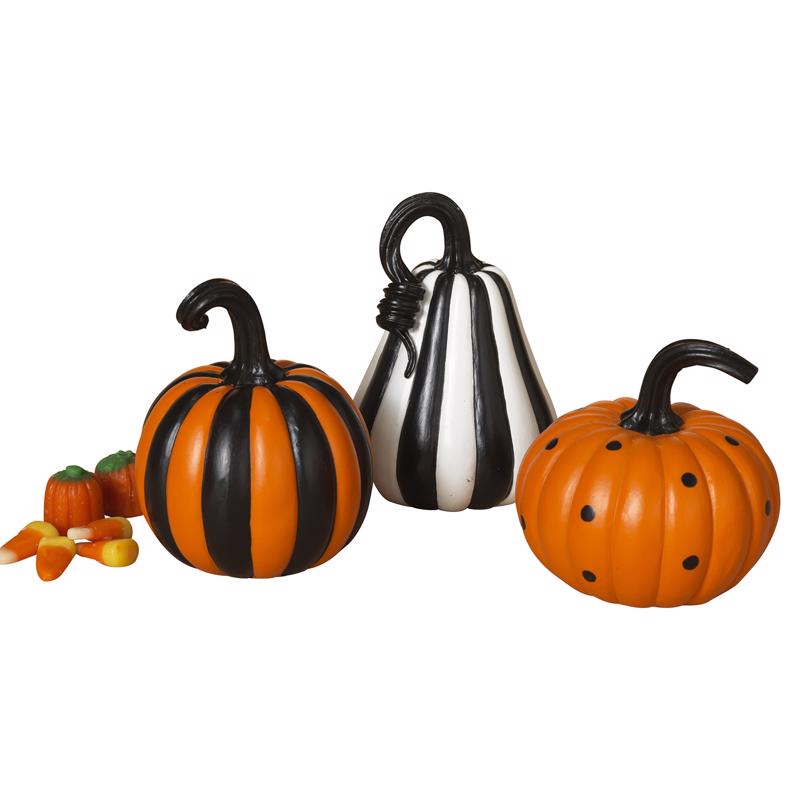 Gerson 4.3 in. Assorted pumpkins Harvest Decor