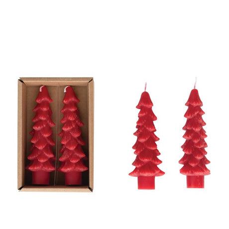 Creative Co-Op Flaire Holly Berry Tree Taper Candle 5 in.