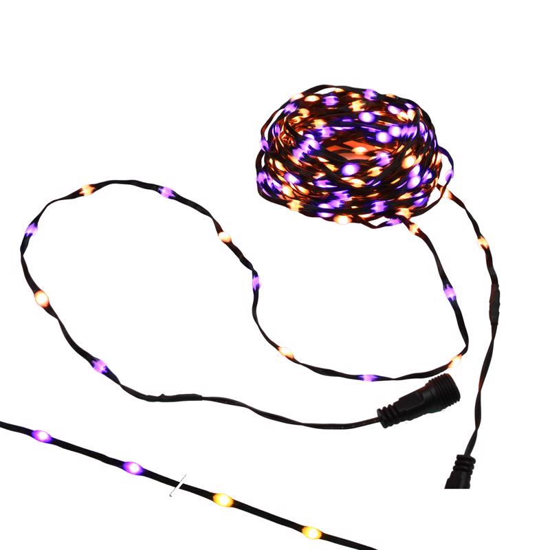 Celebrations Orange/Purple 100 ct LED Ribbon Lights