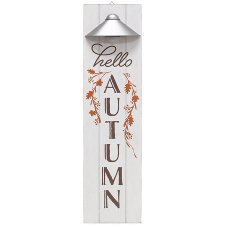 Dyno White 1 ct Prelit Hello Autumn or Enter If You Dare Porch Leaner Sign Porch Signs