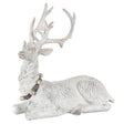 Gerson White Laying Holiday Deer Figurine 8 in.