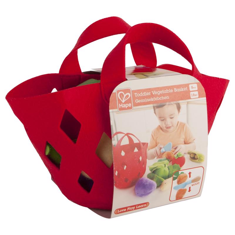 Hape Soft Toy Vegetable Basket Plush Red 8 pc