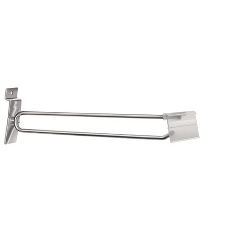 Silver Aluminum/Metal Slatwall Hook with Label Holder 25 pk