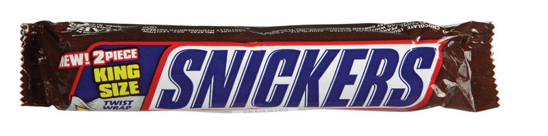 Snickers King Size Milk Chocolate, Peanuts, Caramel, Nougat Candy Bar 3.29 oz