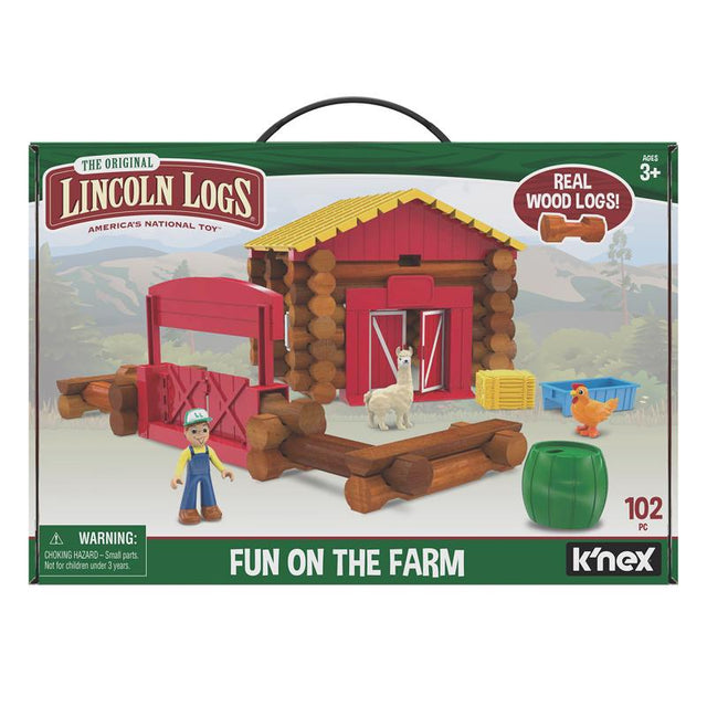 Lincoln Logs America's National Toy Fun on the Farm Toy Wood Multicolored 102 pc