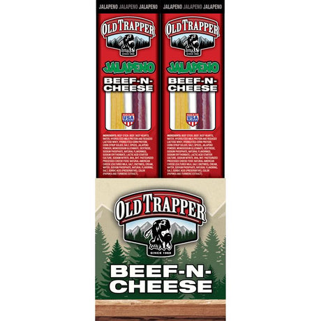 Old Trapper Jalapeno Beef Stick and Cheese 1.3 oz Boxed