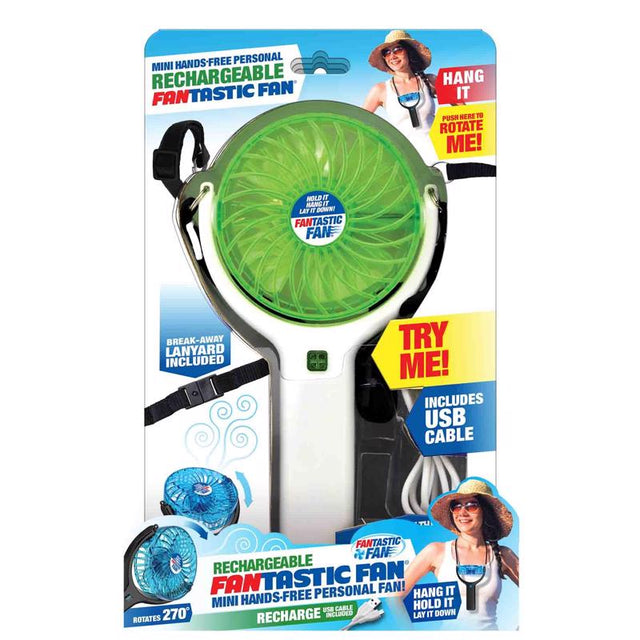 Shawshank LEDz Fantastic Fan 7.5 in. H Mini Rechargeable Fan