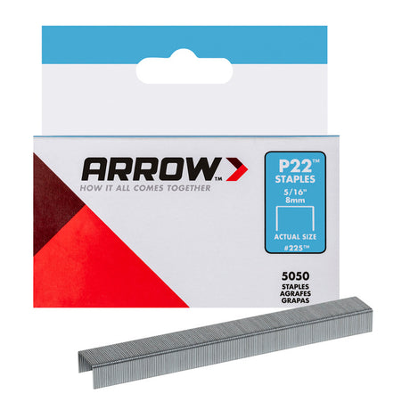 Arrow P22 7/16 in. W X 5/16 in. L 24 Ga. Medium Crown Staples 5050 pk