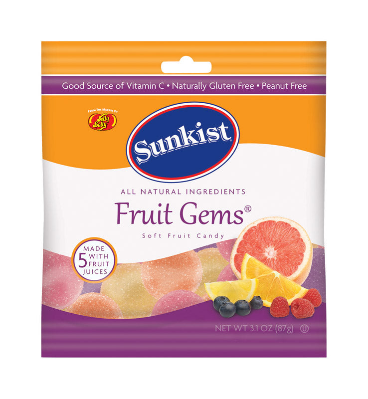 Jelly Belly Sunkist Fruit Gems Assorted Chewy Candy 3.1 oz