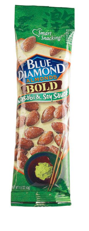 Blue Diamond Bold Wasabi and Soy Sauce Almonds 1.5 oz Bagged