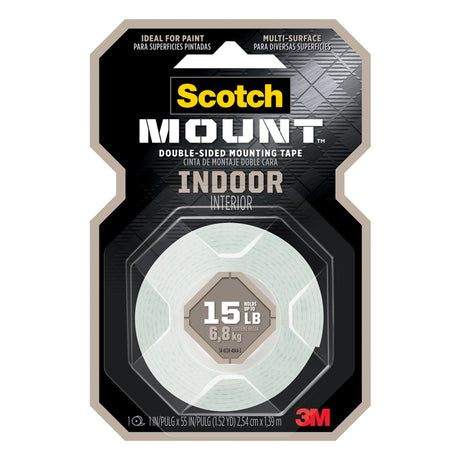 3M Scotch-Mount Double Sided 1 in. W X 55 in. L Mounting Tape White