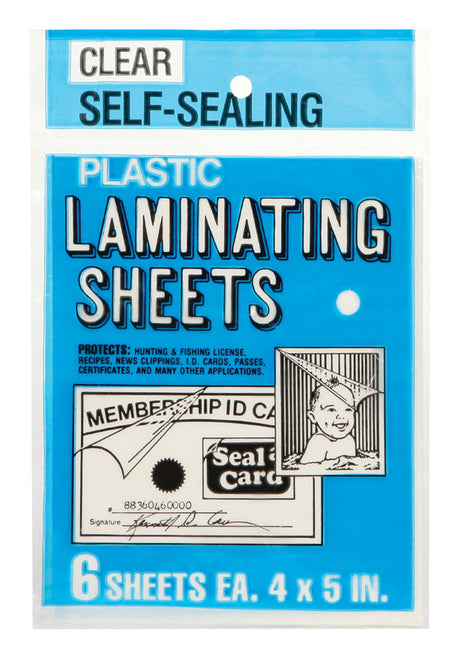 Seal-A-Card Books and Stationery Laminating Sheets Plastic 6 sheet