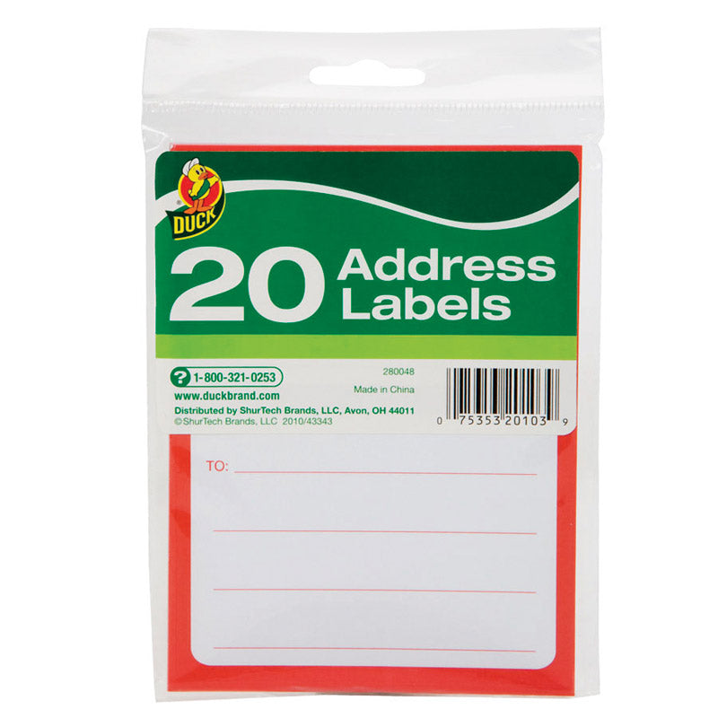 Duck 3-1/2 in. W X 4-1/2 ft. L Address Labels