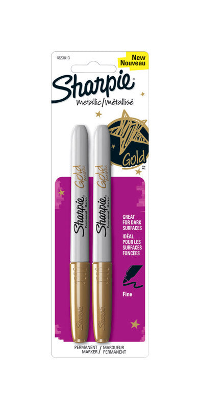 Sharpie Metallic Gold Fine Tip Permanent Marker 2 pk