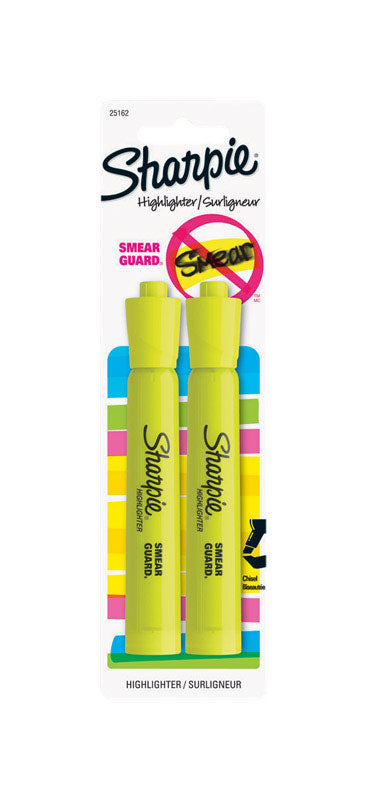 Sharpie Accent Neon Color Yellow Chisel Tip Highlighter 2 pk