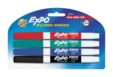 EXPO Low Odor Assorted Color Dry Erase Marker 4 pk