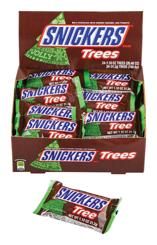 Snickers Holiday Christmas Tree Milk Chocolate, Caramel, Peanut Candy Bar 1.1 oz