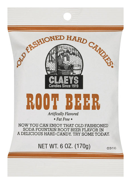 Claeys Old Fashioned Root Beer Hard Candy 6 oz