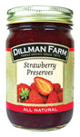 Dillman Farm All Natural Strawberry Preserves 16 oz Jar