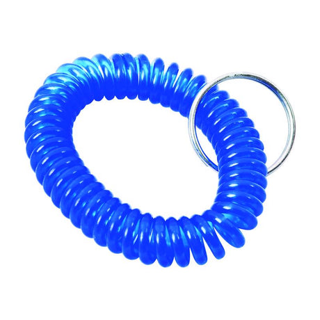 Home Plus 6 in. D Vinyl Blue/Silver Coiled Key Ring