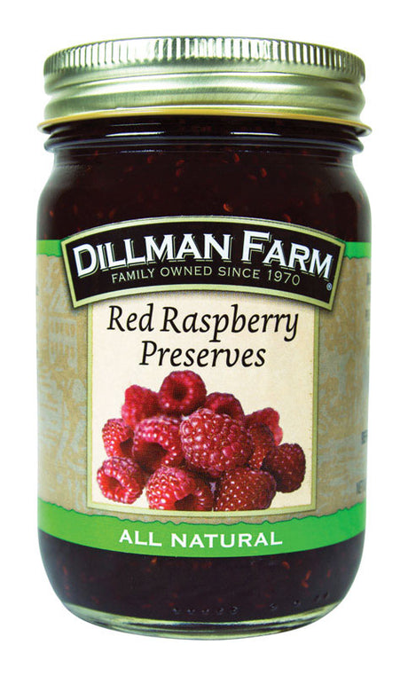 Dillman Farm All Natural Red Raspberry Preserves 16 oz Jar