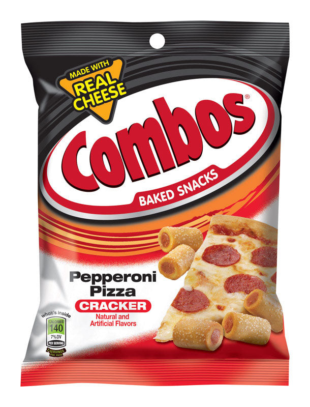 Combos Baked Snacks Pepperoni Pizza Crackers 6.3 oz Bagged