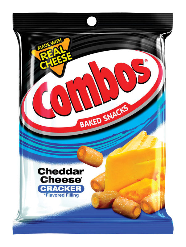 Combos Baked Snacks Cheddar Cheese Filled Crackers 6.3 oz Packet