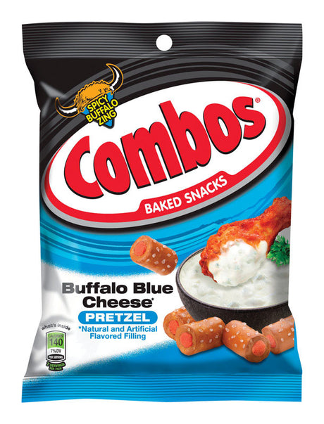 Combos Baked Snacks Buffalo Blue Cheese Filled Pretzels 6.3 oz Bagged