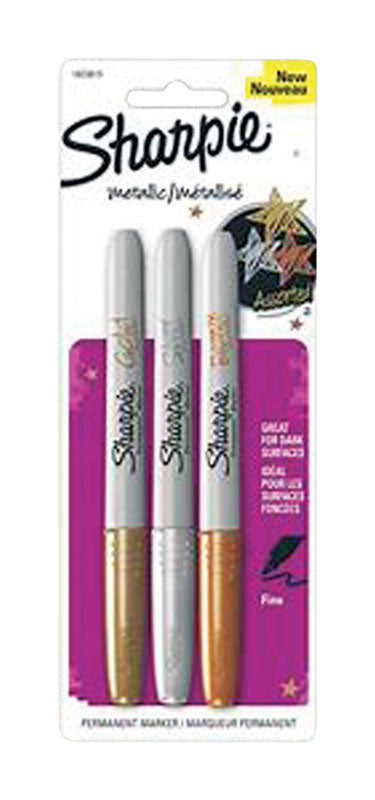 Sharpie Metallic Assorted Fine Tip Markers 3 pk