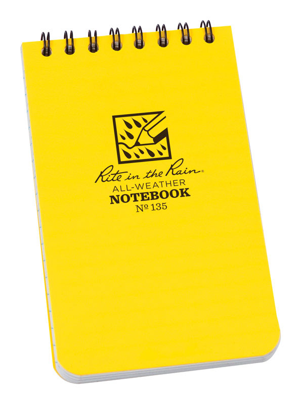 Rite in the Rain 3 in. W X 5 in. L Top-Spiral Yellow Notebook